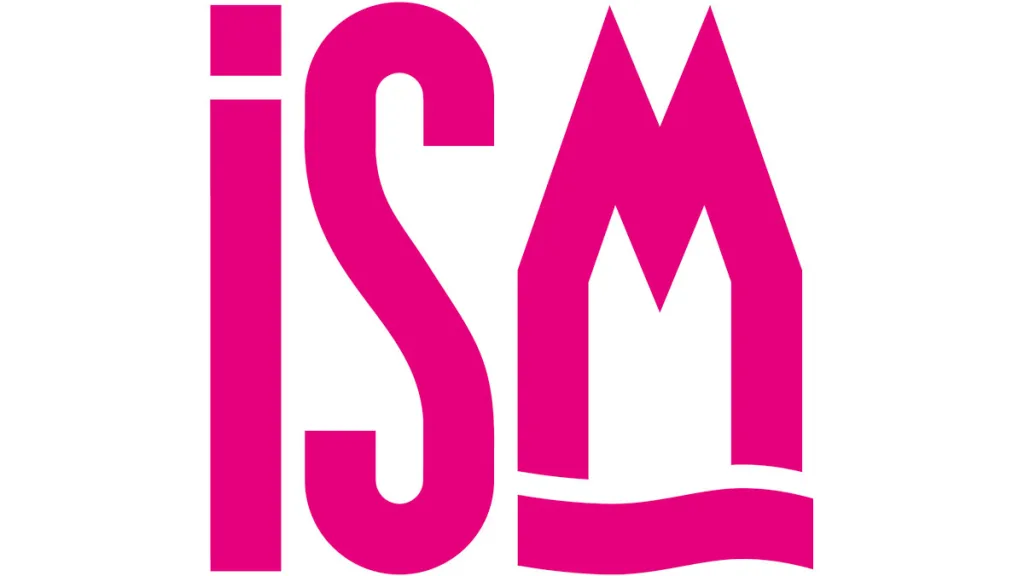 Pink typography logo for the ISM Cologne event in 2026.